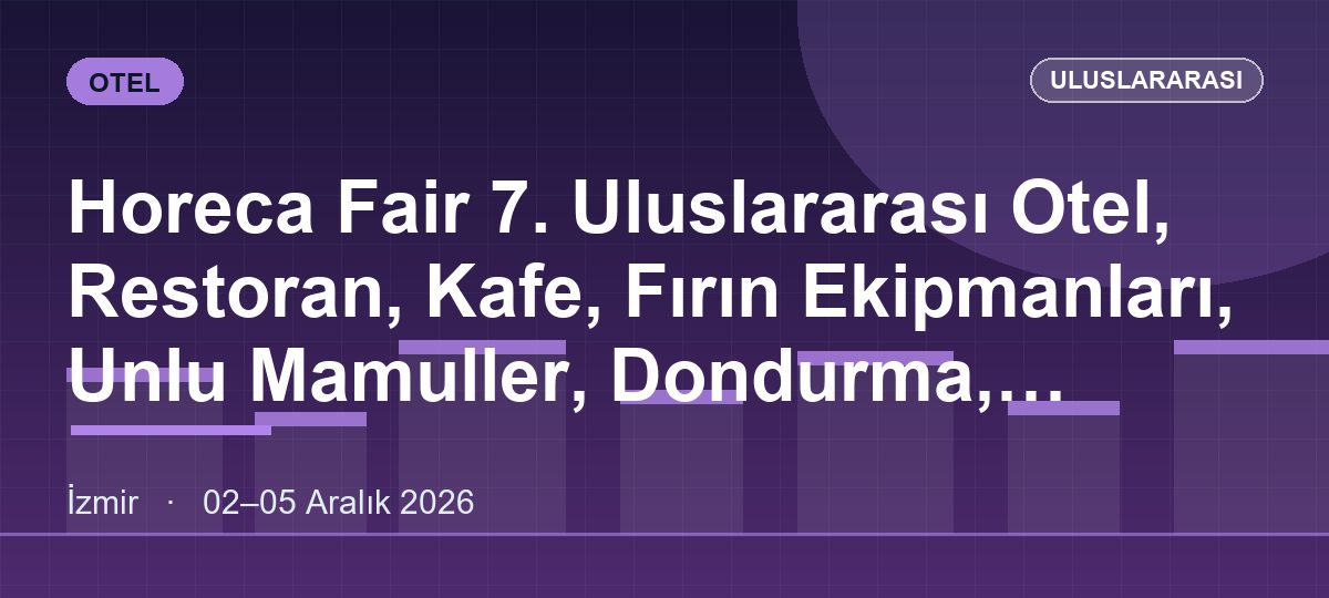 Horeca Fair 7. Uluslararası Otel, Restoran, Kafe, Fırın Ekipmanları, Unlu Mamuller, Dondurma, Pastacılık Teknolojileri Ve Ev Dışı Tüketim Fuarı