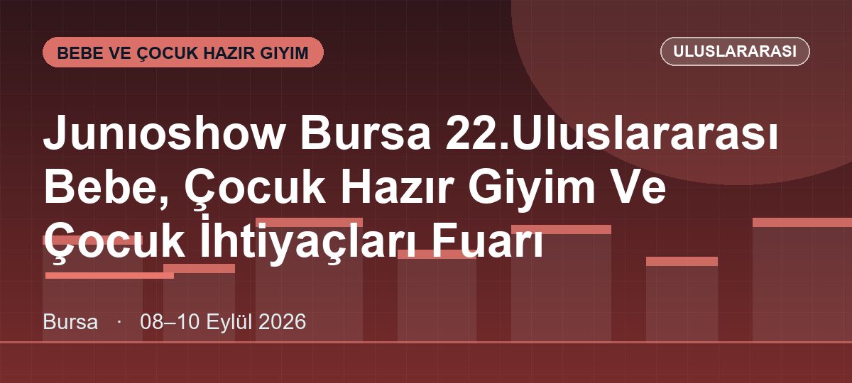 Junıoshow Bursa 22.Uluslararası Bebe, Çocuk Hazır Giyim Ve Çocuk İhtiyaçları Fuarı