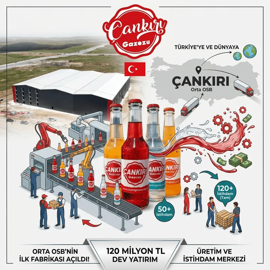 120 Milyon TL’lik Dev Yatırım Hizmete Açıldı! Çankırı Gazozu Fabrikası Orta OSB’de Üretime Başladı