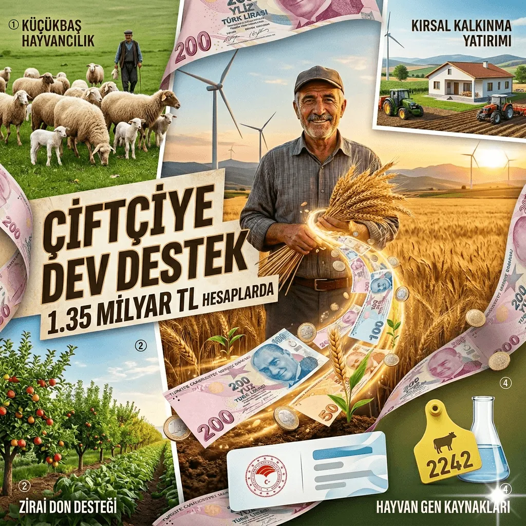 1,35 Milyar TL’lik Tarımsal Destek Ödemesi Başladı: Çiftçiye Büyük Nakit Desteği