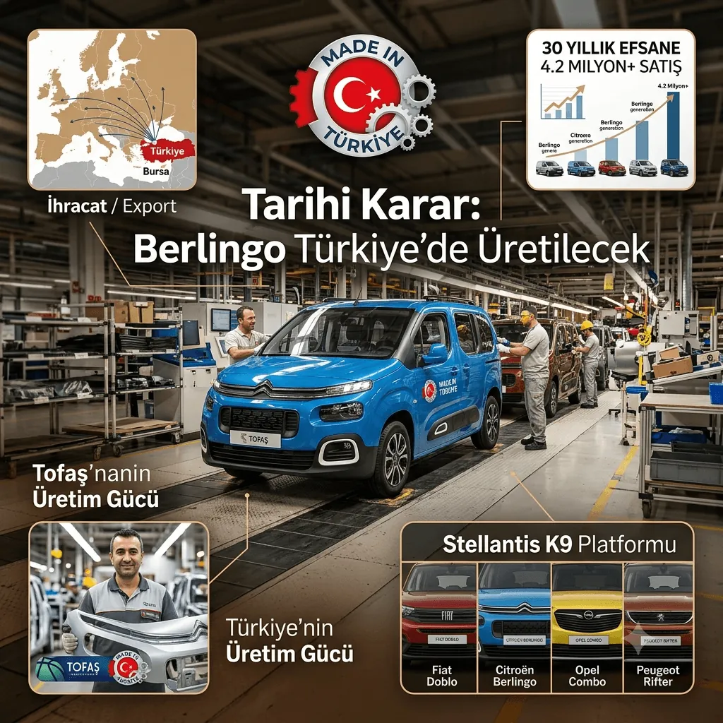 30 Yıllık Efsane Türkiye’ye Geliyor: Citroën Berlingo İlk Kez Bursa’da Üretilecek