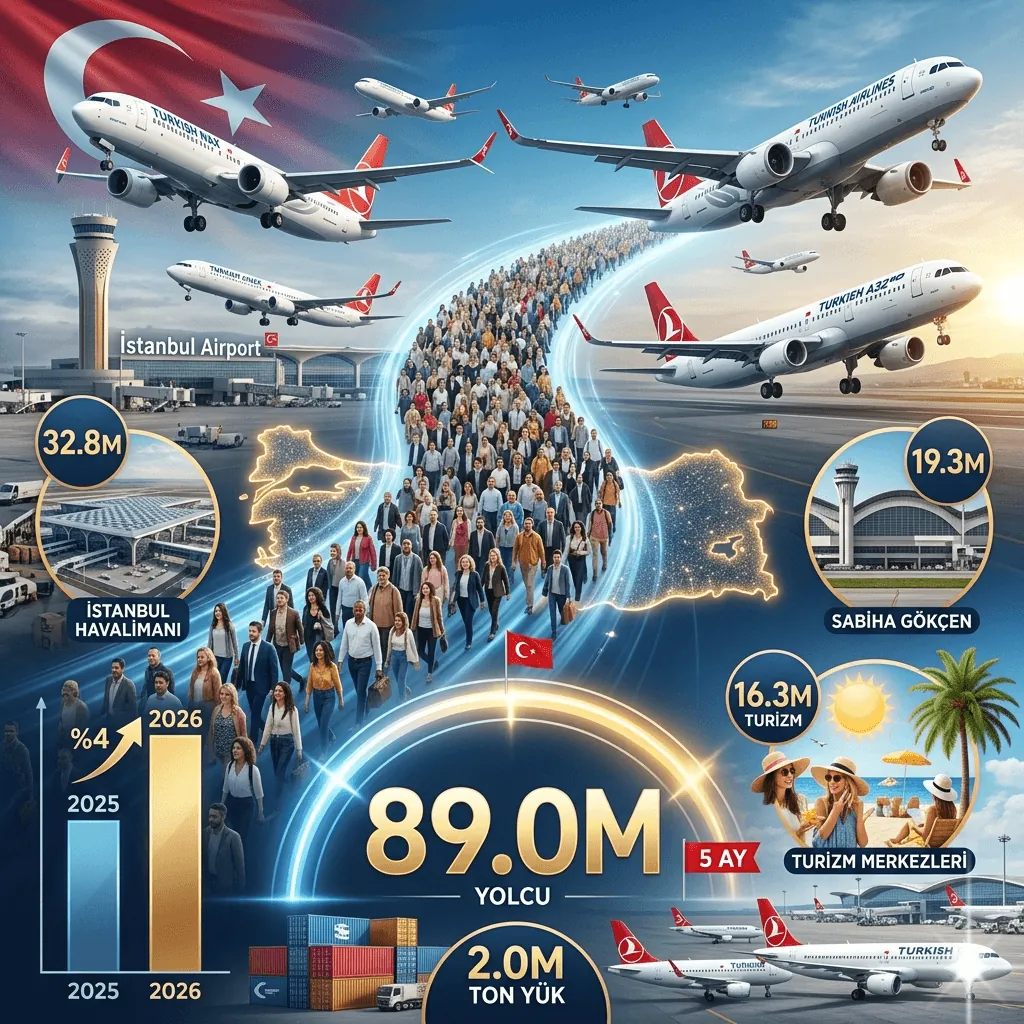 5 Ayda 89 Milyon Yolcu Taşındı: Türkiye’de Havayolu Trafiği Nüfusu Aştı, Rekor Kırıldı!