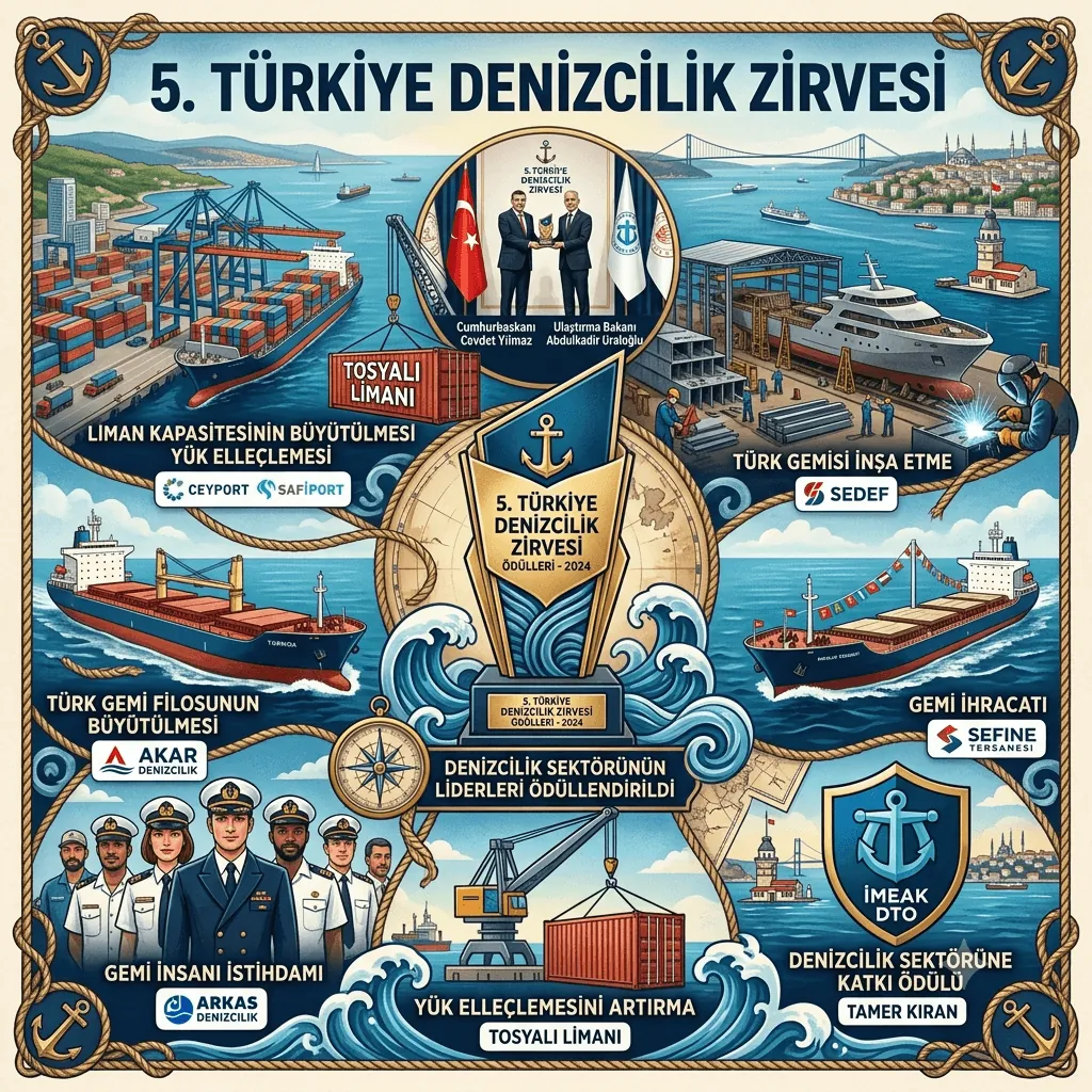 5. Türkiye Denizcilik Zirvesi'nde Dev Ödüller Sahiplerini Buldu: Tosyalı İskenderun Limanı Zirveye Damga Vurdu