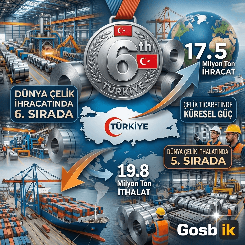 Türkiye Çelik İhracatında Dünya 6’ncısı Oldu: 17,5 Milyon Tonluk Rekor İhracat