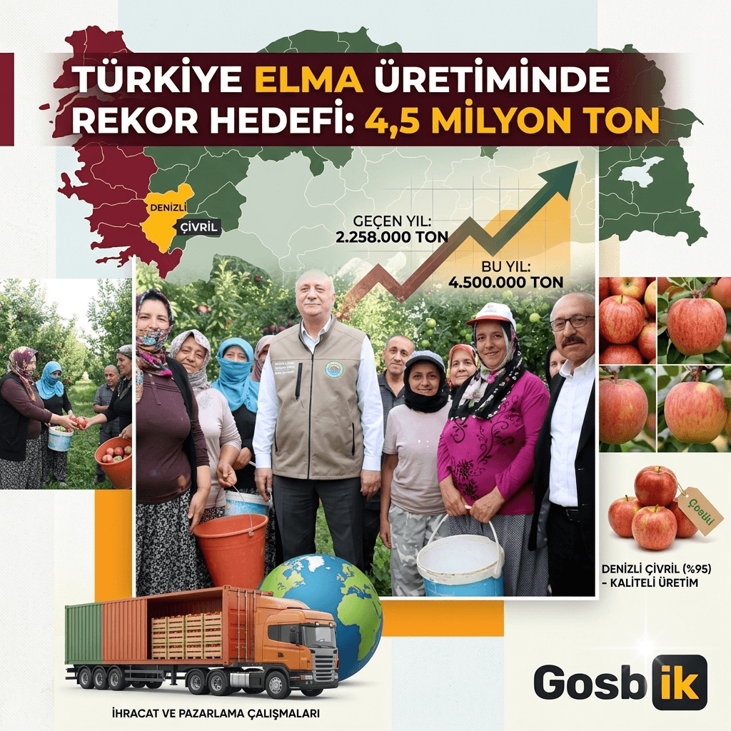 Elma Üretiminde Büyük Sıçrama Bekleniyor: Türkiye’de Rekolte 4,5 Milyon Tona Çıkacak