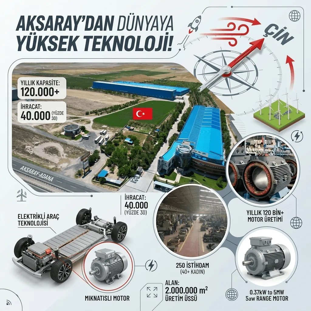 Aksaray’dan Dünyaya Yüksek Teknoloji: Yılda 120 Bin Motor Üreten Fabrika Çin ve Avrupa’ya İhracat Yapıyor