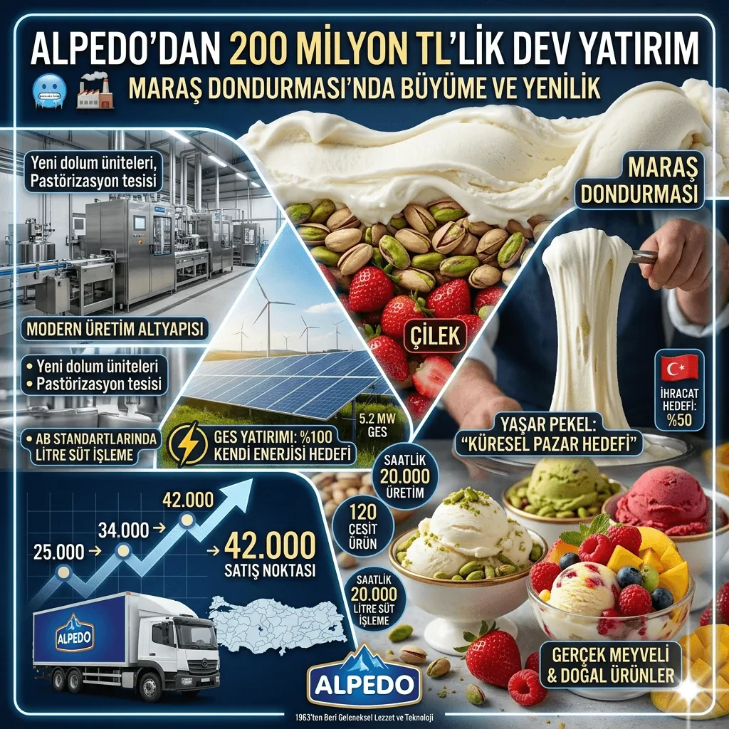 Alpedo’dan 200 Milyon TL’lik Dev Yatırım: Dondurma Üretiminde Kapasite 80 Ton Seviyesine Çıktı
