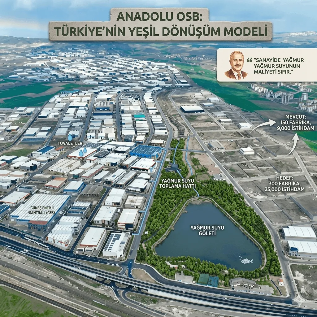 Anadolu OSB’den Türkiye’ye Örnek Yeşil Dönüşüm: Fabrika Çatılarındaki Yağmur Suyu Üretimde Kullanılıyor