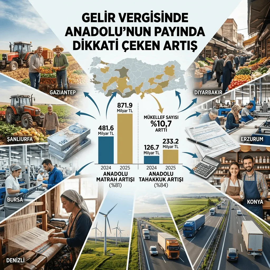 Anadolu'dan Vergi Rekoru: Gelir Vergisi Matrahı 871,9 Milyar TL'ye Yükseldi