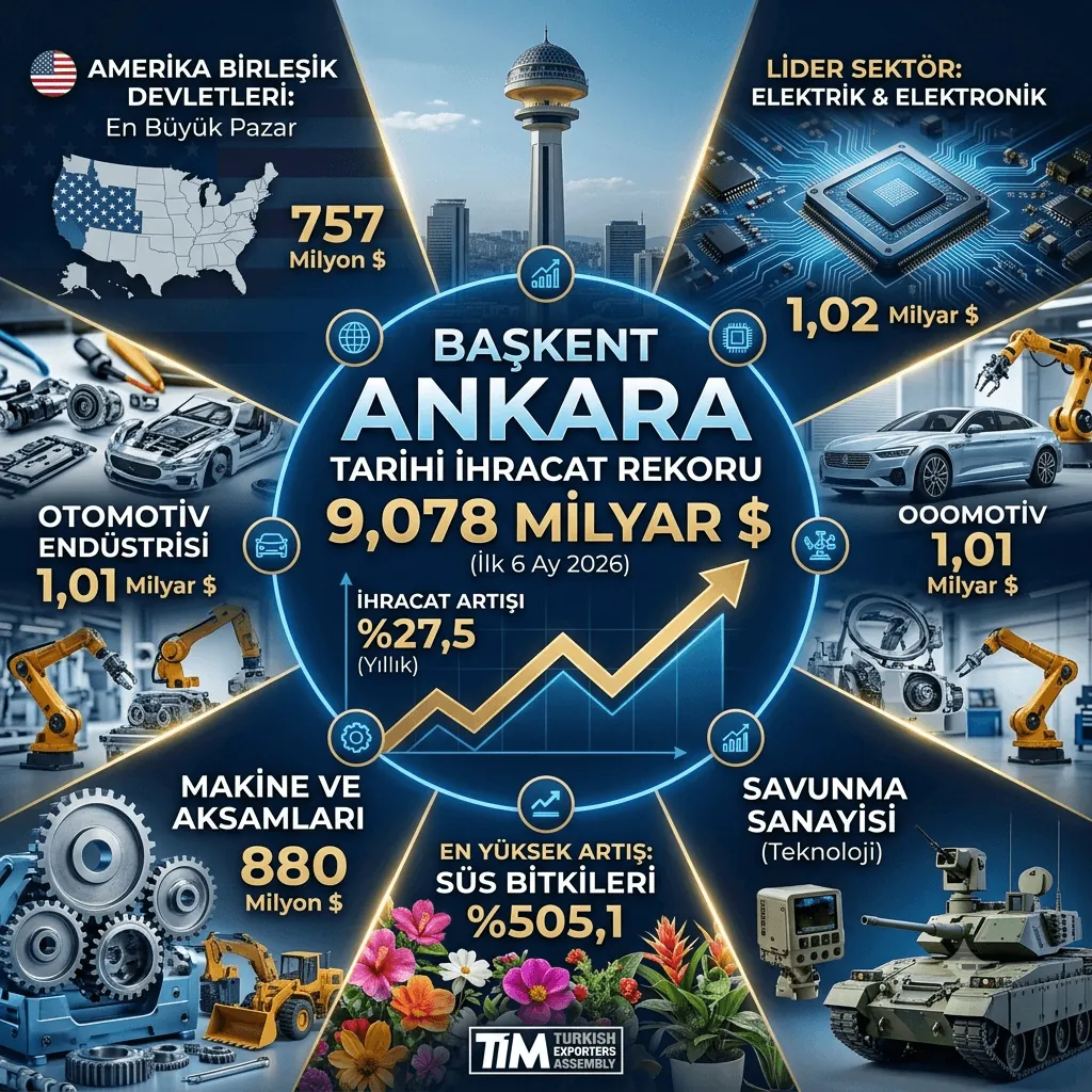 Ankara’dan Tarihi İhracat Rekoru: İlk 6 Ayda 9,1 Milyar Doları Aşarak Zirveye Ulaştı