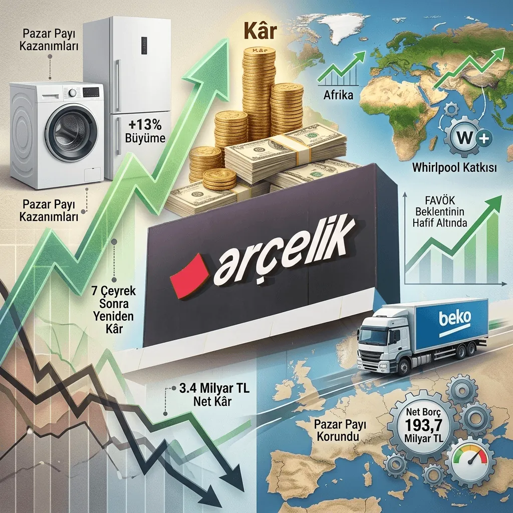 Arçelik 7 Çeyrek Sonra Yeniden Kâra Geçti! 3,4 Milyar TL Net Kârla Beklentileri Geride Bıraktı