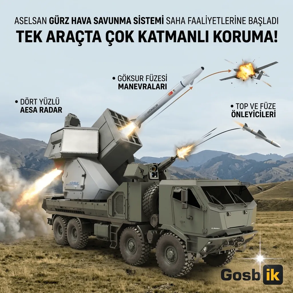 ASELSAN GÜRZ Sahaya İndi! Milli Hava Savunma Sisteminden Başarılı Atış: GÖKSUR Füzesi de Testi Geçti