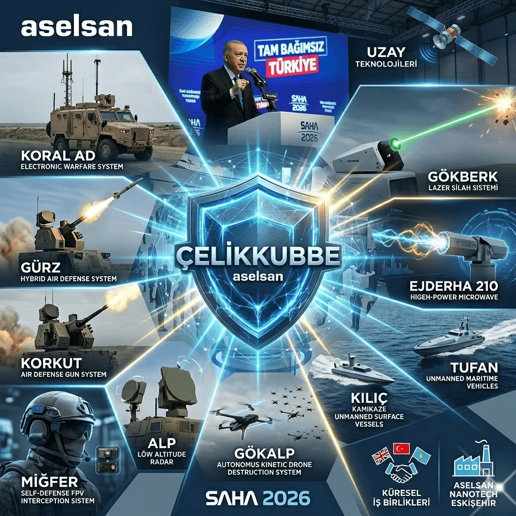ASELSAN SAHA 2026’da Gövde Gösterisi Yaptı: ÇELİKKUBBE, Lazer Silahları ve Milli Savunma Teknolojileri Dünyaya Tanıtıldı