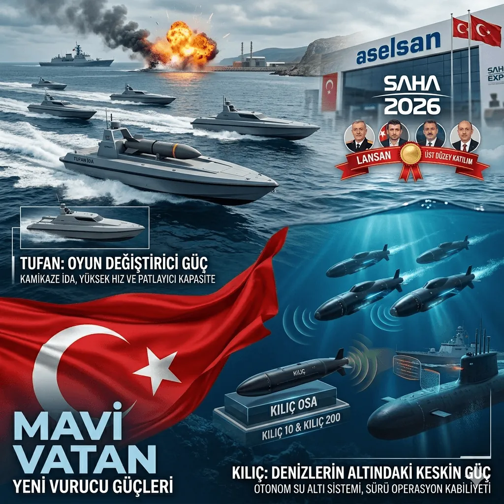 ASELSAN’dan Mavi Vatan’a Yeni Güç: SAHA 2026'da KILIÇ ve TUFAN Kamikaze İnsansız Deniz Araçları Tanıtıldı