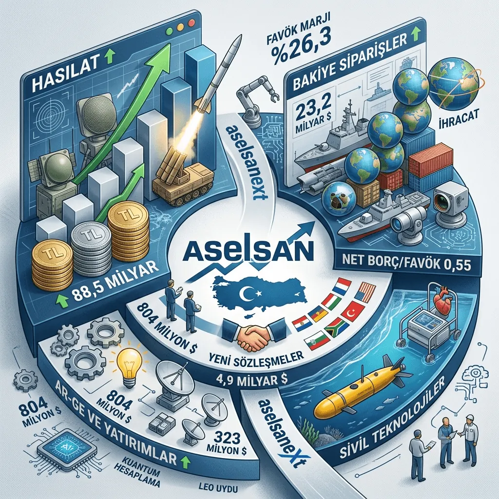 ASELSAN'dan Rekor İlk Yarı: Hasılat 88,5 Milyar TL'ye, Bakiye Siparişler 23,2 Milyar Dolara Ulaştı
