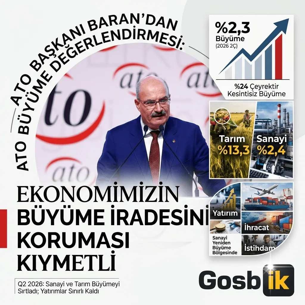 ATO Başkanı Baran’dan büyüme mesajı: Türkiye ekonomisi 24 çeyrektir büyüyor, gözler yatırım ve finansmanda