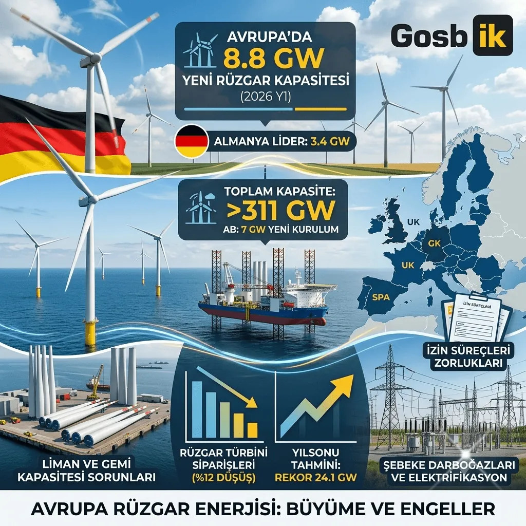 Avrupa Rüzgar Enerjisinde Rekor Beklentisi! 8,8 Gigavat Yeni Kapasite Kuruldu, Toplam Güç 311 Gigavatı Aştı