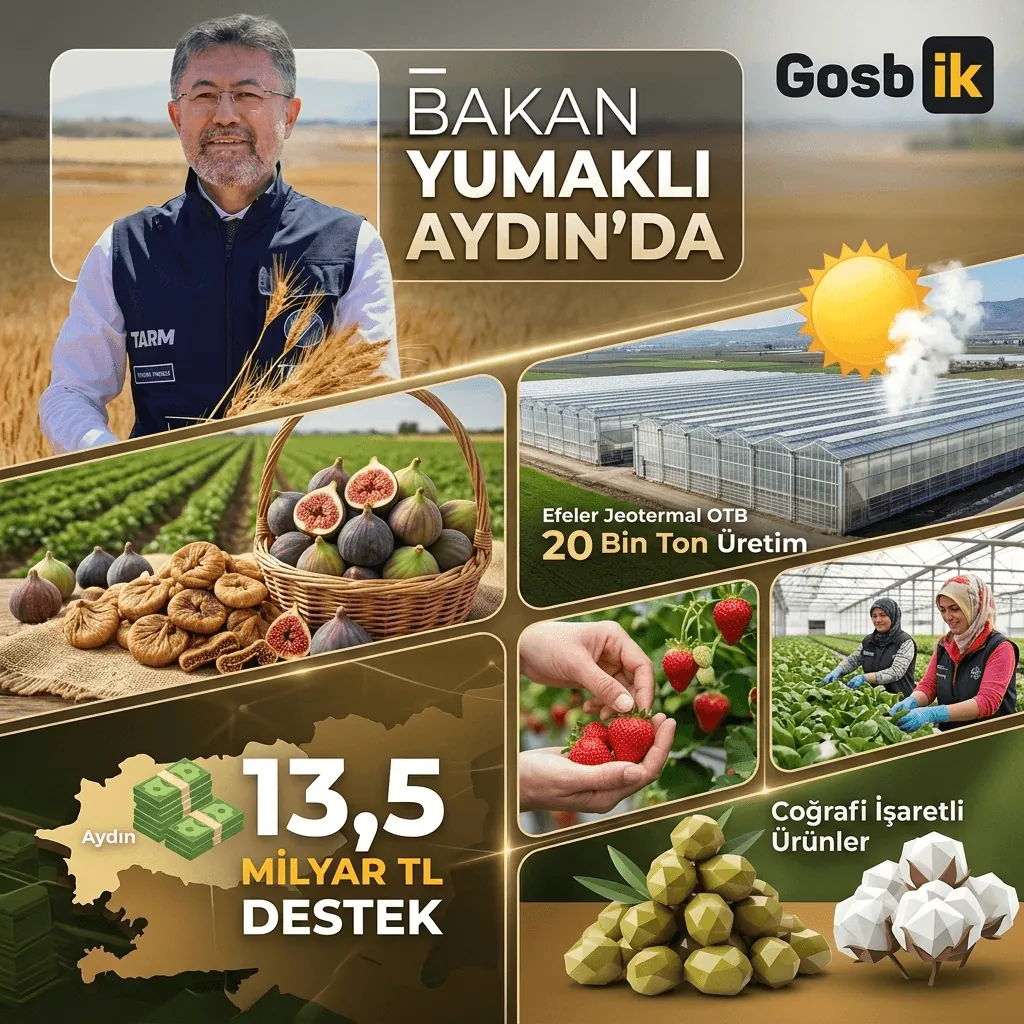 Bakan Yumaklı Aydın’da Açıkladı! Tarıma 13,5 Milyar TL Destek, Jeotermal Seralarda 20 Bin Ton Üretim ve 1.000 Kişilik İstihdam