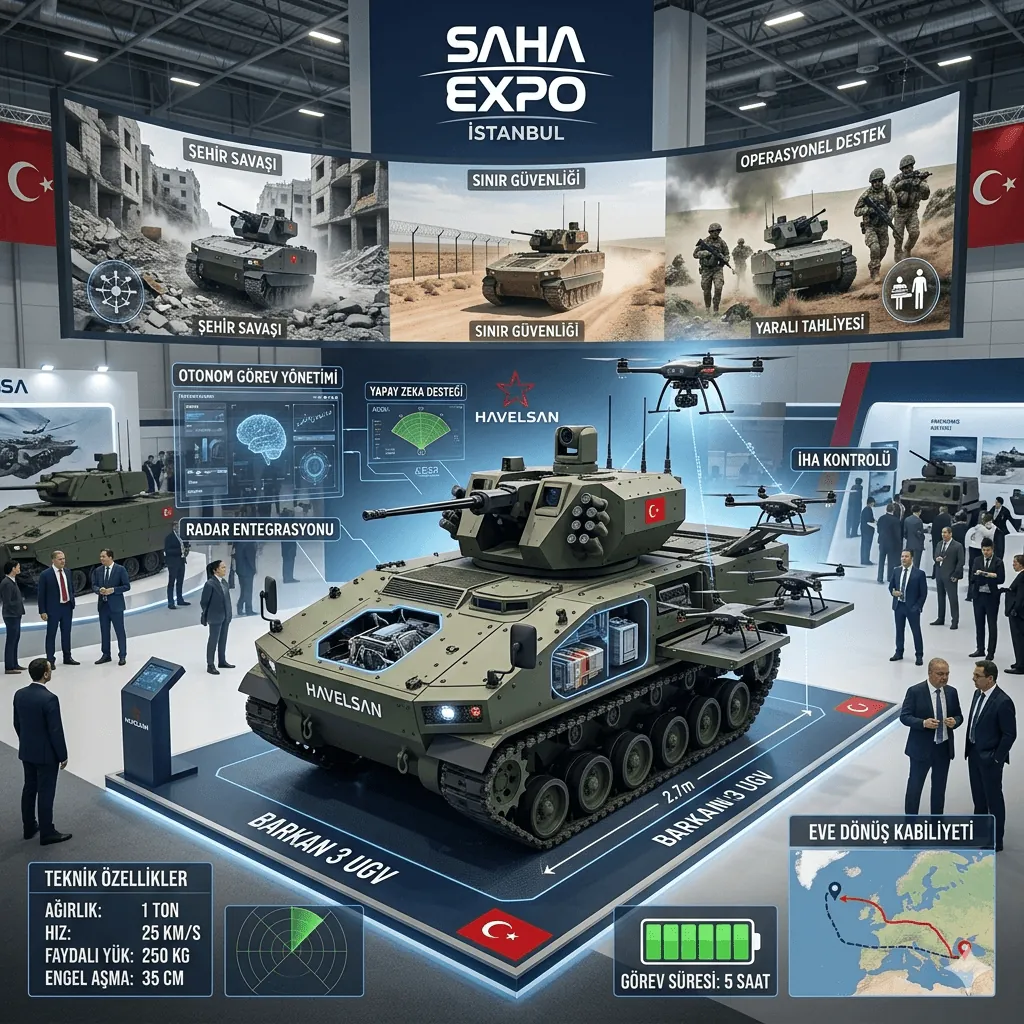 BARKAN 3 SAHA EXPO 2026’da Sahneye Çıktı: Türkiye’nin Yapay Zekâ Destekli Yeni Nesil İnsansız Kara Aracı Güç Gösterisi Yaptı