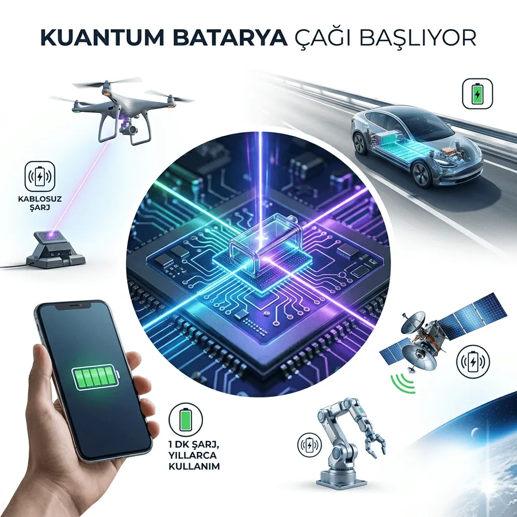Bir Dakikada Şarj Olup Yıllarca Çalışabilen Kuantum Batarya Geliştirildi: Enerjide Ezber Bozuluyor