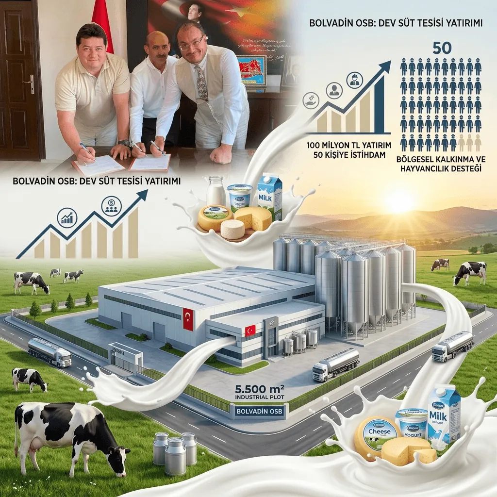 Bolvadin OSB’ye 100 Milyon TL’lik Dev Süt Tesisi Yatırımı! 50 Kişiye İstihdam Sağlanacak