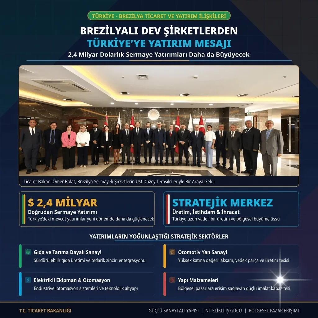 Brezilyalı Devlerden Türkiye'ye Yeni Yatırım Sinyali: 2,4 Milyar Dolarlık Sermaye Daha da Büyüyecek