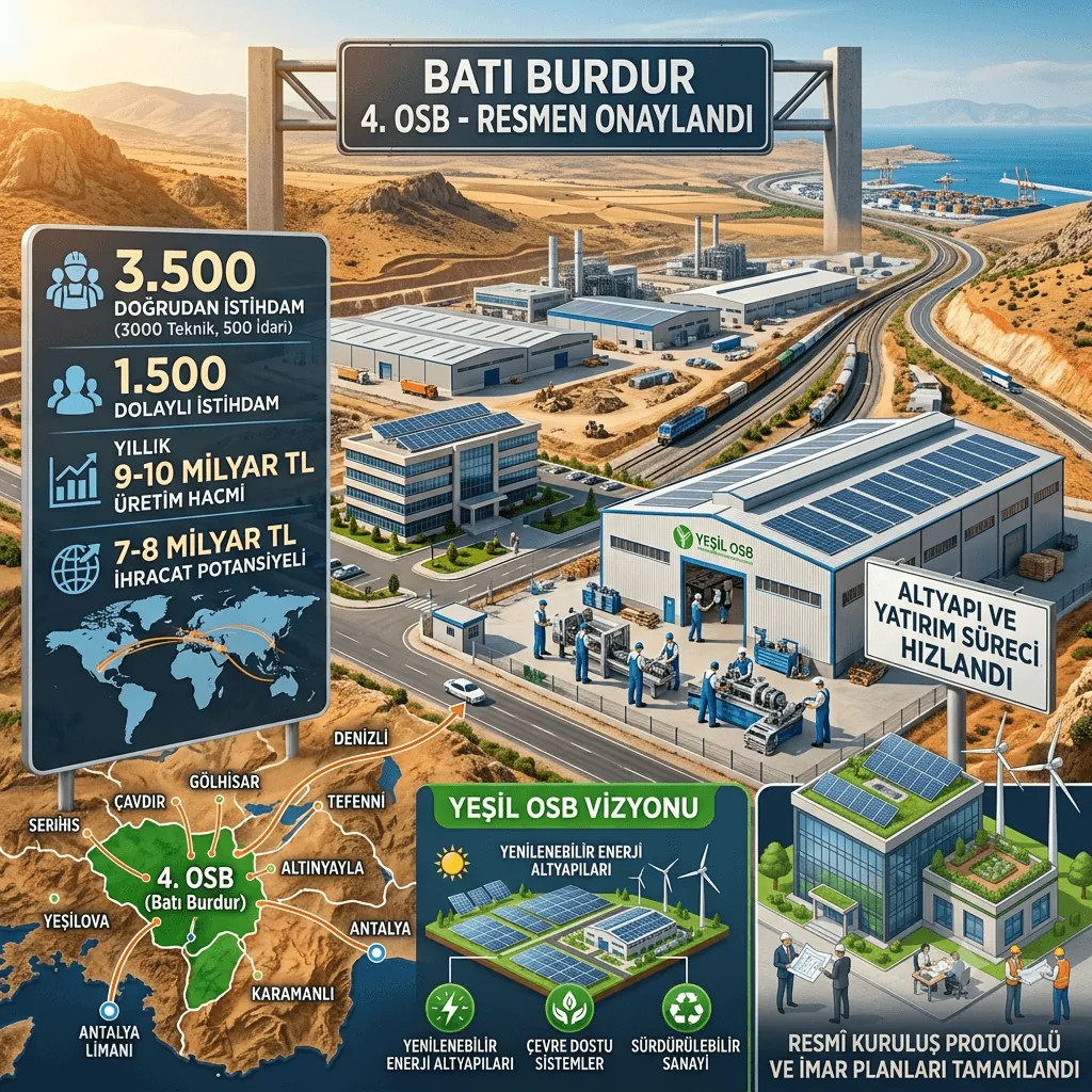 Burdur’a Dev Sanayi Müjdesi! 4. OSB Resmen Onaylandı: 5 Bin İstihdam, 10 Milyar TL’lik Ekonomik Güç Geliyor