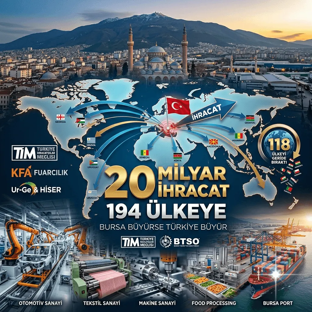 Bursa’dan Tarihi İhracat Başarısı! 20 Milyar Dolarlık Dış Satımla 118 Ülkeyi Geride Bıraktı