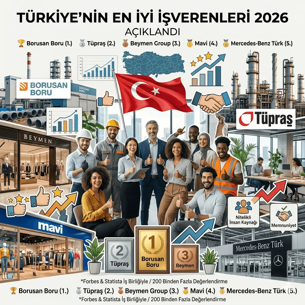 Çalışanlar Seçti: Türkiye'nin En İyi İşverenleri 2026 Açıklandı, Zirvede Borusan Boru Var