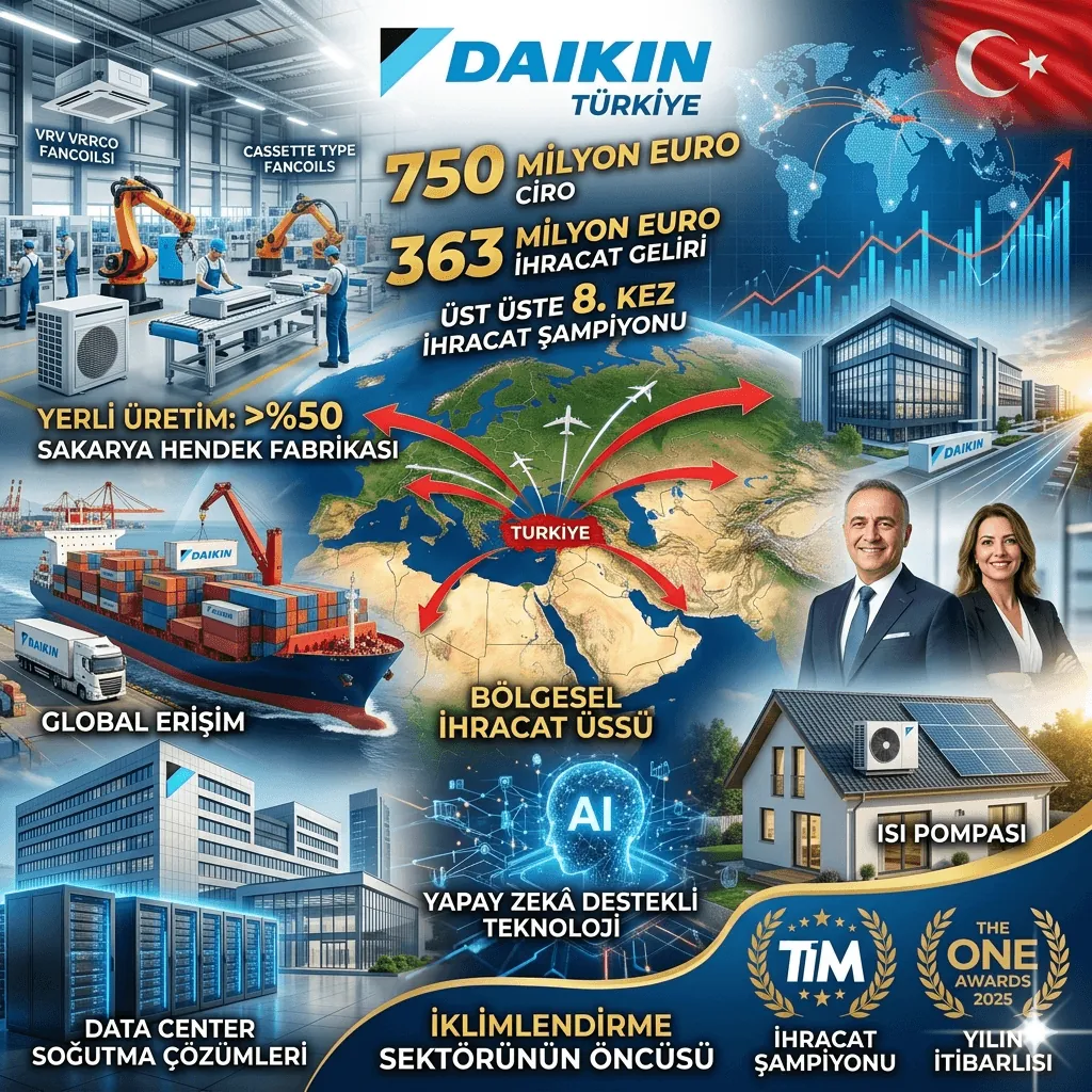 Daikin Türkiye’den 750 Milyon Euro’luk Rekor Ciro! Yerli Üretim ve İhracatta 8 Yıllık Liderlik Sürüyor