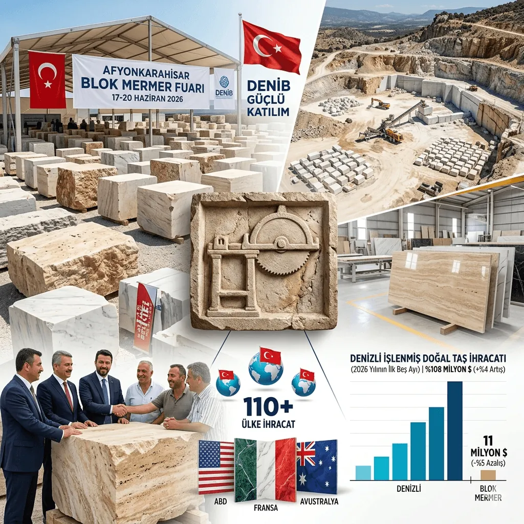 DENİB Afyonkarahisar Blok Mermer Fuarı’nda Gücünü Gösterdi: Denizli Doğal Taşta İhracat Liderliğini Pekiştirdi