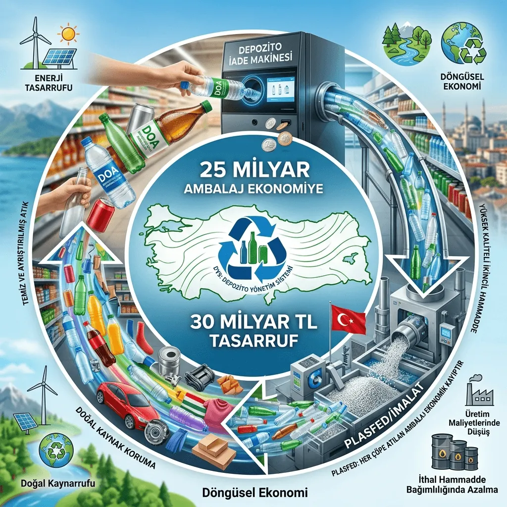 Depozito Yönetim Sistemi Ekonomiye Güç Katacak! PLASFED: 25 Milyar Ambalaj Geri Kazanılacak, 30 Milyar TL Tasarruf Sağlanacak
