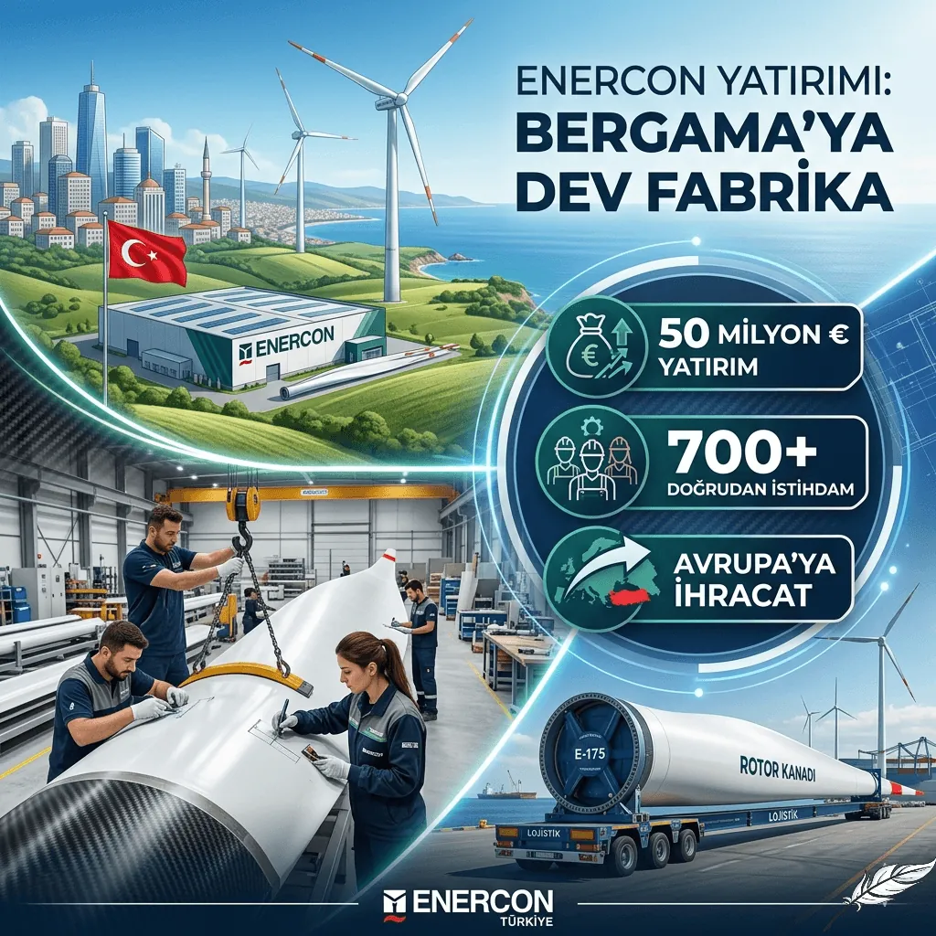 Dev Alman Enerji Devi ENERCON’dan Türkiye’ye 50 Milyon Euroluk Yatırım: İzmir Bergama’ya Rüzgar Türbini Fabrikası Kuruluyor!