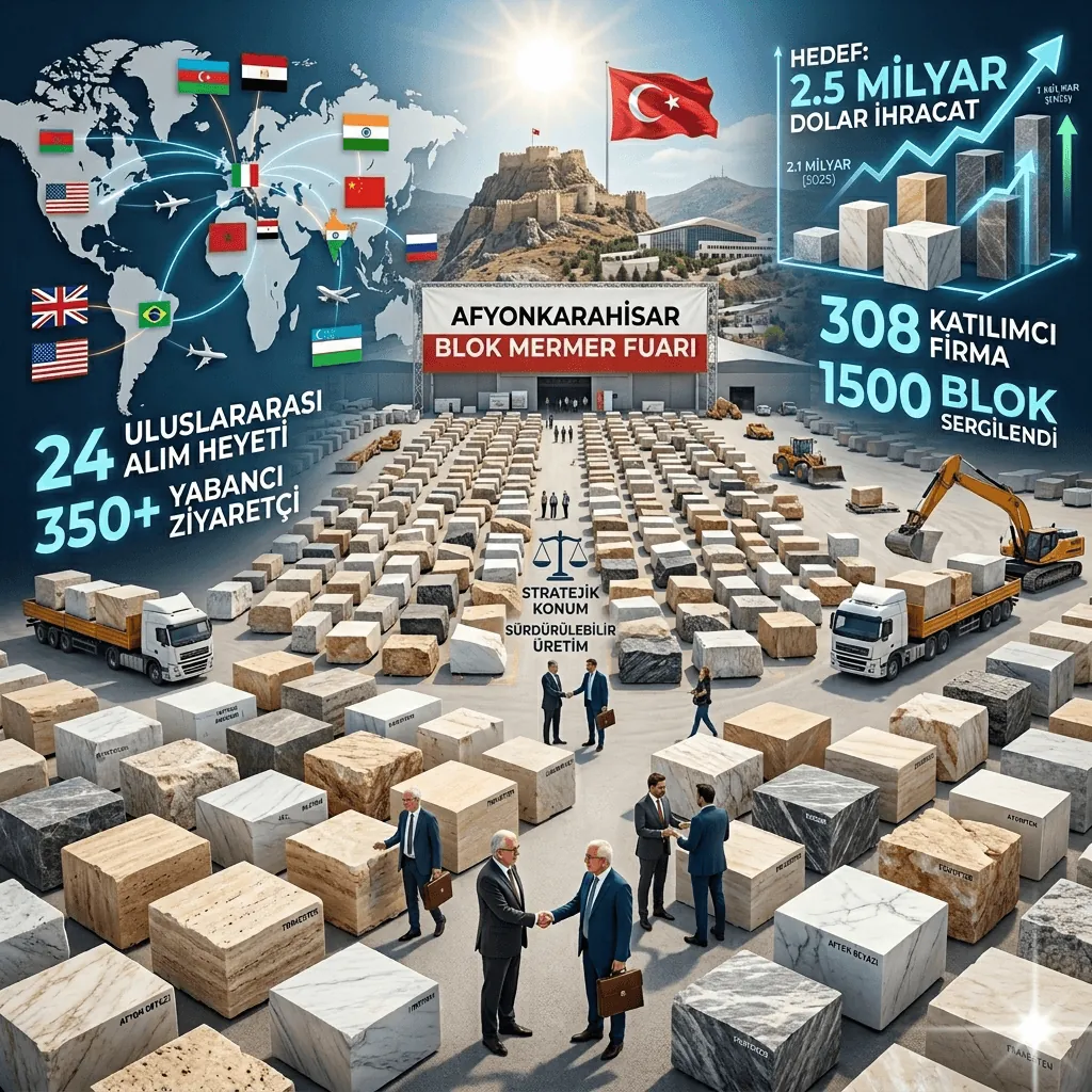 Doğal Taş Sektörü 2,5 Milyar Dolar İhracat Hedefine Bir Adım Daha Yaklaştı