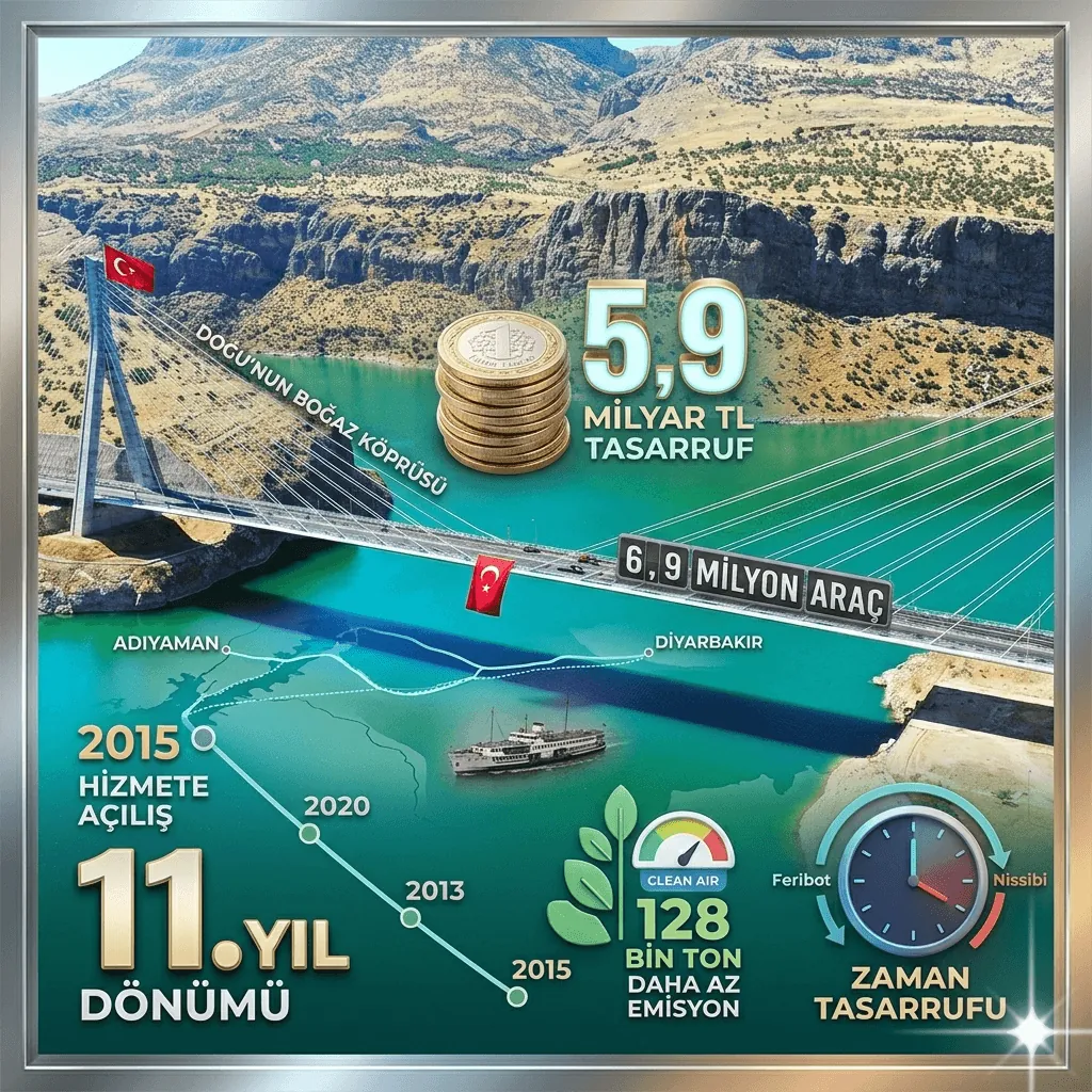Doğu’nun Boğaz Köprüsü Nissibi 11 Yaşında: 6,9 Milyon Araç Geçti, 5,9 Milyar Lira Tasarruf Sağlandı