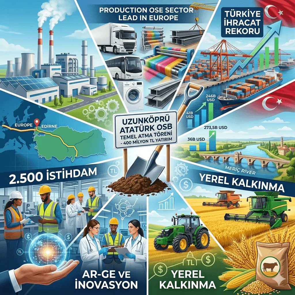 Edirne’ye 400 Milyon TL’lik Dev Yatırım: Uzunköprü Atatürk OSB 2.500 Kişiye İstihdam Sağlayacak!