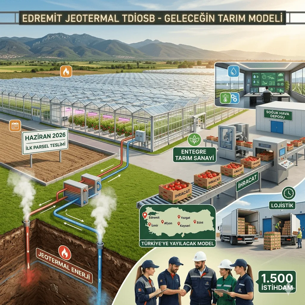 Edremit Jeotermal Tarım OSB’de Geri Sayım: İlk Parseller Haziran 2026’da Teslim Ediliyor