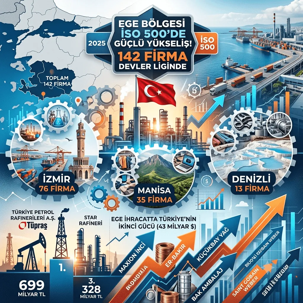 Ege Bölgesi Sanayide Güç Gösterdi: İSO 500 Listesinde 142 Firma ile Devler Ligine Damga Vurdu