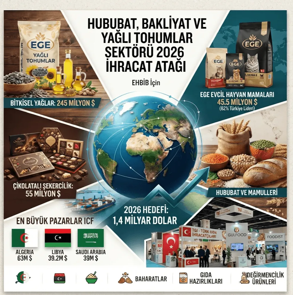 Ege Hububat Sektörü İhracatta Yeni Atak Peşinde! 2026’nın İkinci Yarısı İçin 1,4 Milyar Dolarlık Hedef