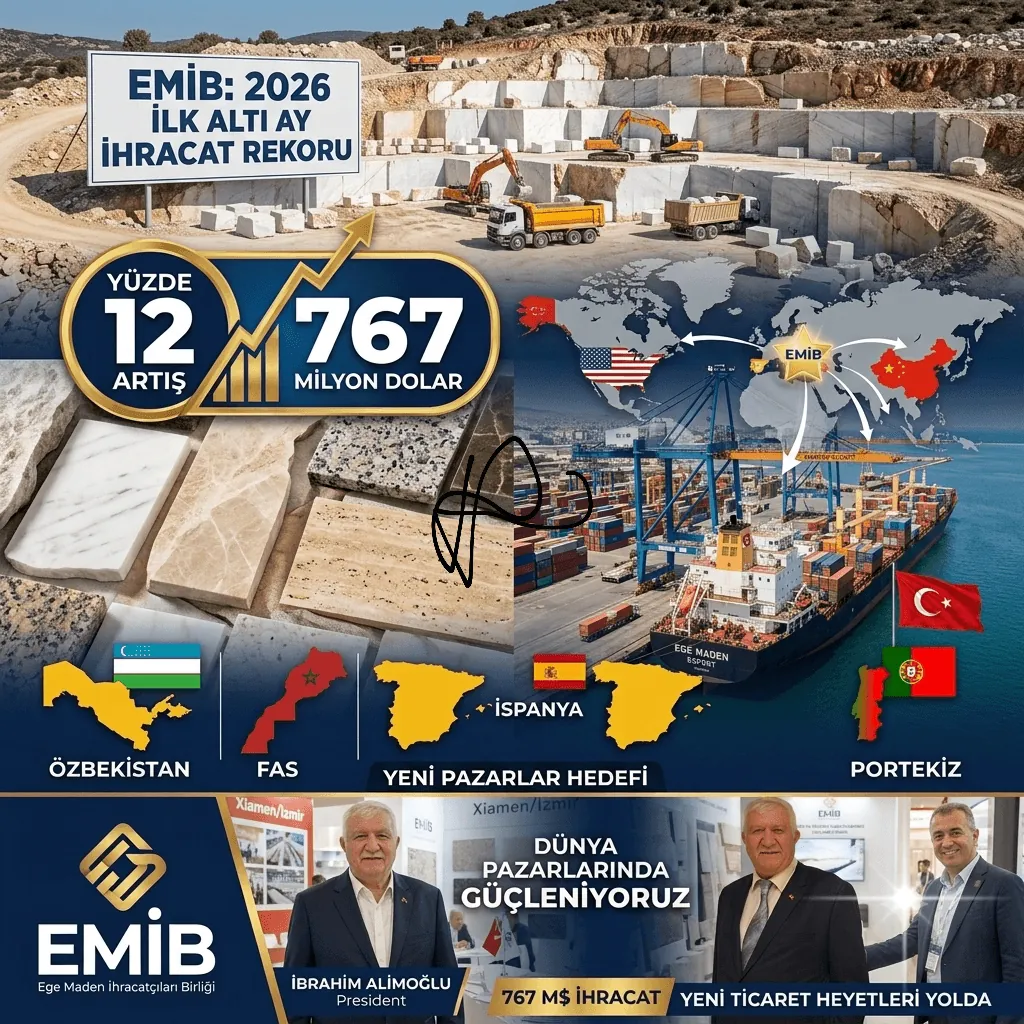 Egeli Madencilerden İhracatta Çifte Başarı! İlk 6 Ayda 767 Milyon Dolar, Yeni Hedef 4 Ülkede Büyüme