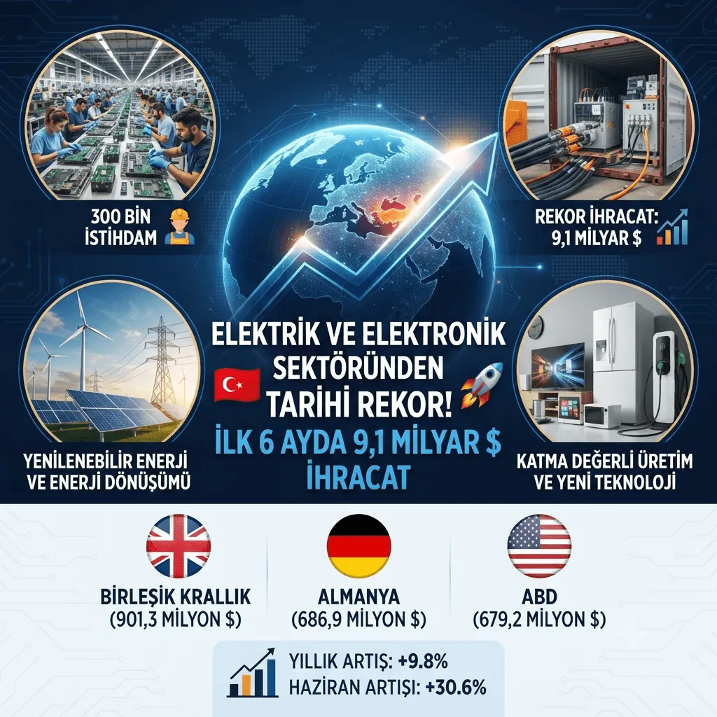 Elektrik ve Elektronik Sektöründen Tarihi Rekor! 2026'nın İlk 6 Ayında İhracat 9,1 Milyar Dolara Ulaştı