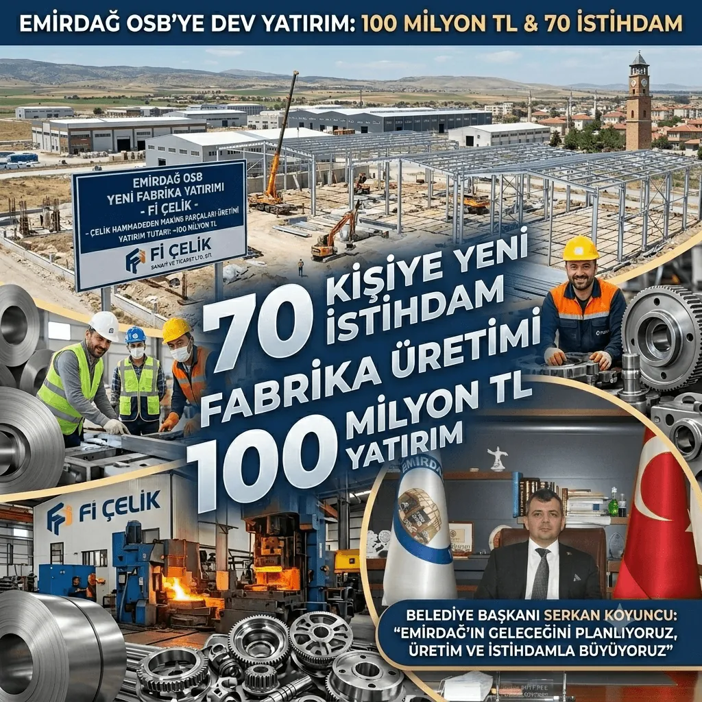 Emirdağ OSB’ye 100 Milyon TL’lik Dev Yatırım! 70 Kişiye Yeni İstihdam Sağlanacak