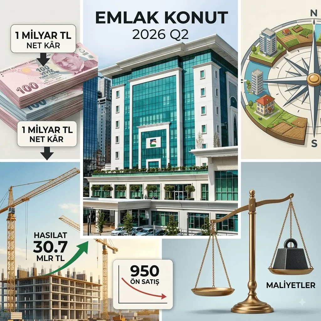 Emlak Konut'un Net Kârı İkinci Çeyrekte 1 Milyar TL Oldu: Yıllık Bazda Sert Geriledi