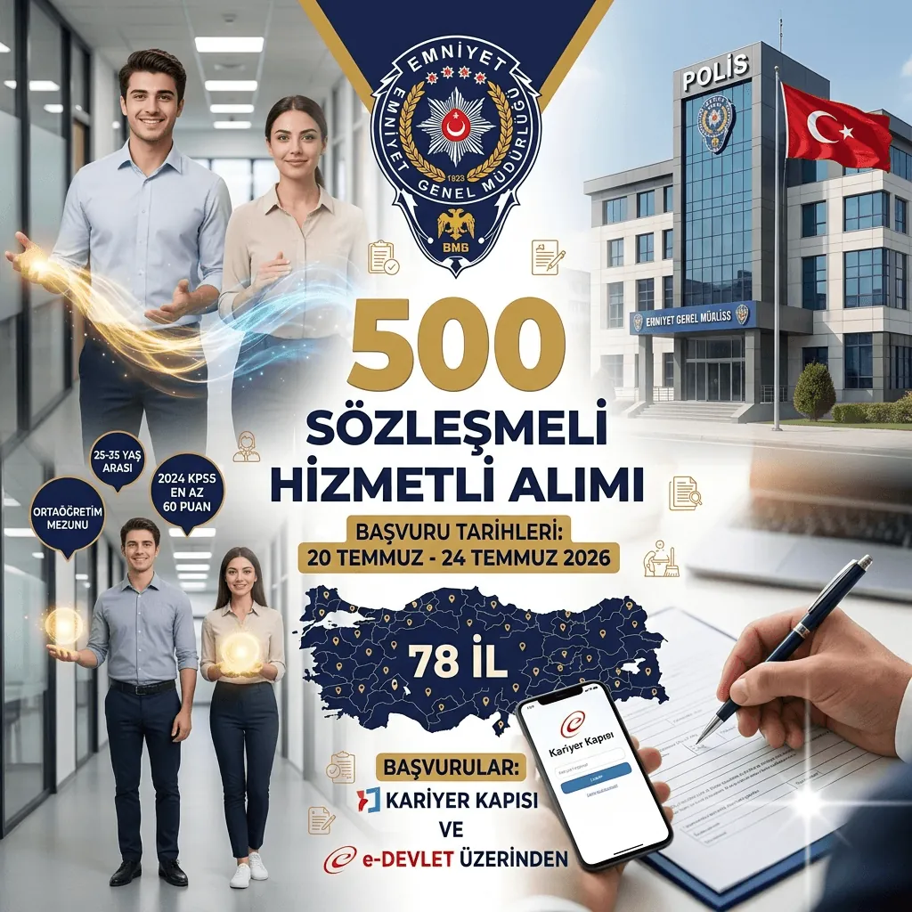 Emniyet Genel Müdürlüğü 500 Personel Alımı Başladı: KPSS Şartı, Başvuru Tarihleri, Kontenjan Dağılımı ve Tüm Detaylar