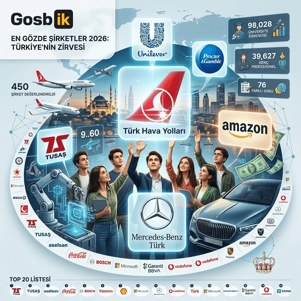 En Gözde Şirketler 2026 Açıklandı: Türkiye’nin En Çok Çalışılmak İstenen 20 Şirketi Belli Oldu