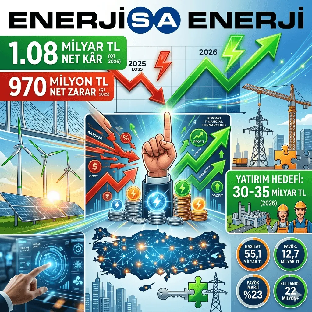 Enerjisa Enerji 2026’nın İlk Çeyreğinde Yeniden Kâra Geçti! 55,1 Milyar TL Hasılat ve Dev Yatırım Hedefi Dikkat Çekti