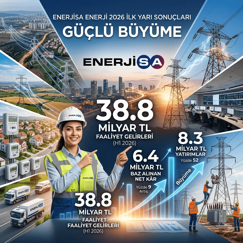 Enerjisa Enerji’den güçlü finansal sonuçlar: Faaliyet geliri 38,8 milyar TL’ye, net kâr 6,4 milyar TL’ye yükseldi