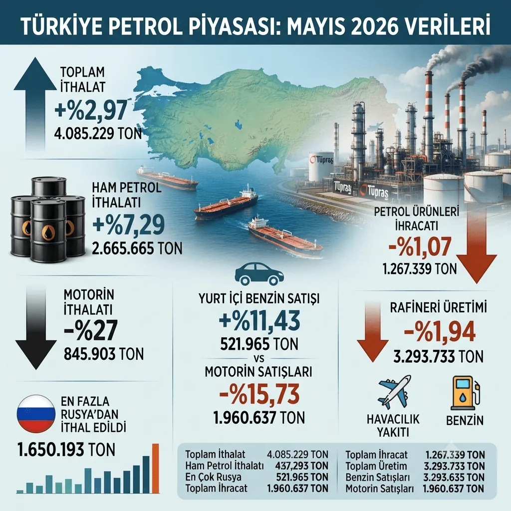 EPDK Verileri Açıklandı: Türkiye'nin Petrol İthalatı Arttı, Rusya İlk Sıradaki Yerini Korudu
