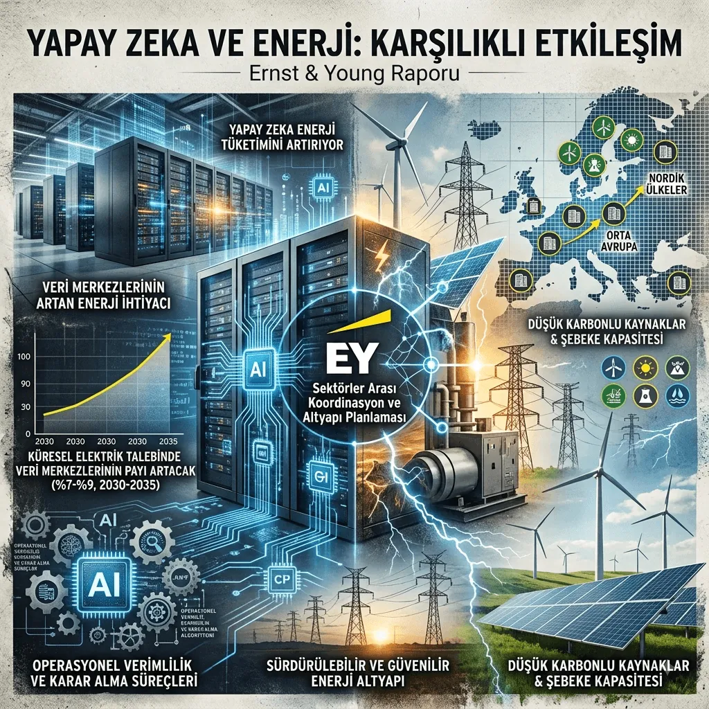 Ernst & Young Raporu: Yapay Zeka Enerji Talebini Hızla Artırıyor, Veri Merkezleri 2030'da 226 GW'a Ulaşabilir