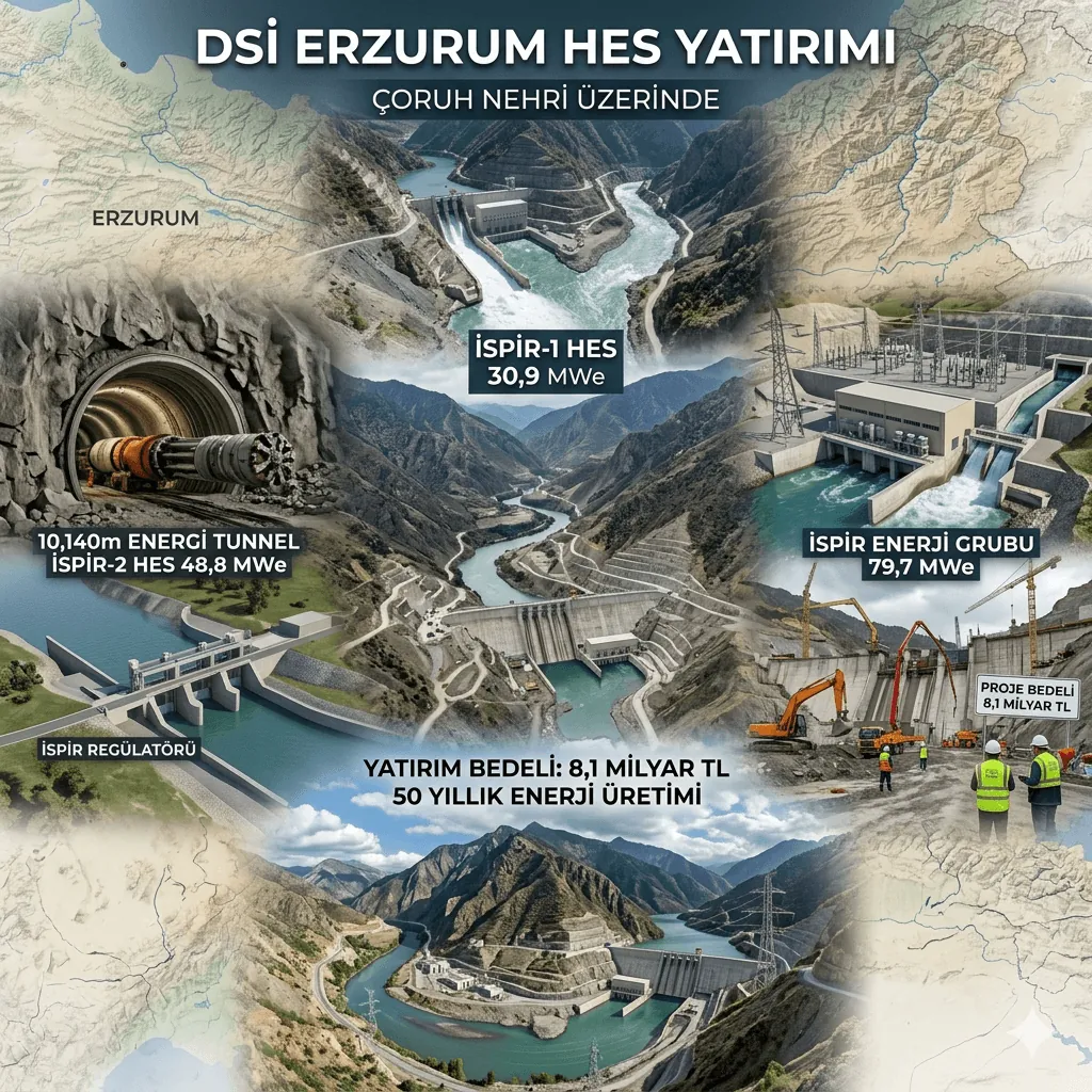 Erzurum’da Dev Enerji Hamlesi: DSİ’den Çoruh Nehri Üzerine 8,1 Milyar TL’lik İki Yeni HES Projesi